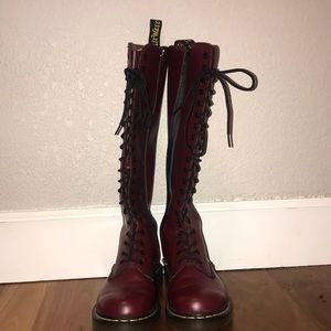 Doc Martins Mid Knee Red USA 8W Brand New